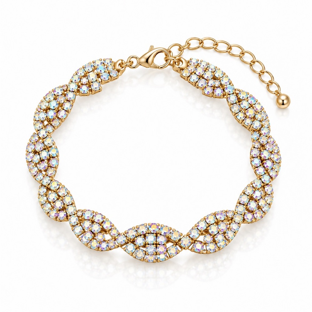 Gold Crystal Tennis Bracelet - Women Jewelry Bracelet